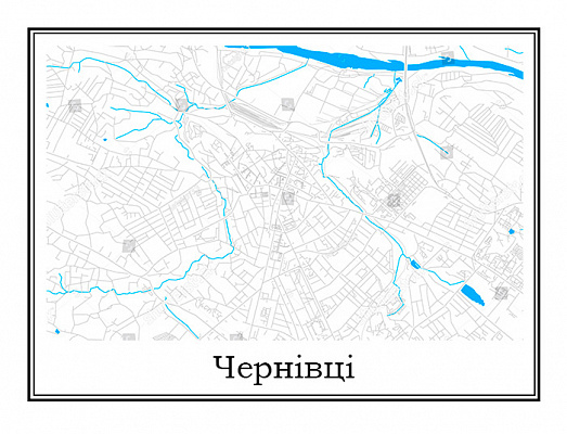 Картина Карта Чернівців - Карти на стіну 