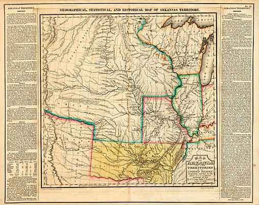 Картина Карта Арканзаса - Карты на стену 