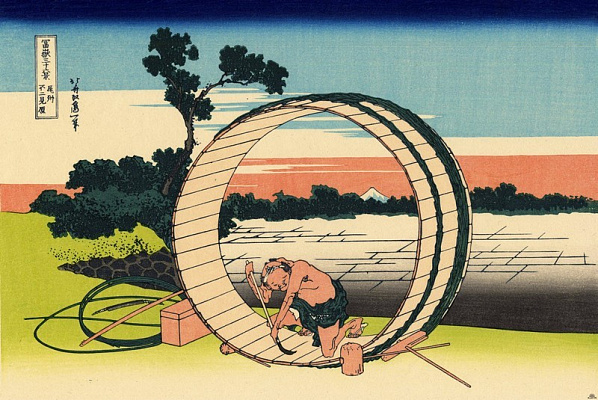 Картина Равнина Фудзимигахара в провинции Овари - Японская живопись 