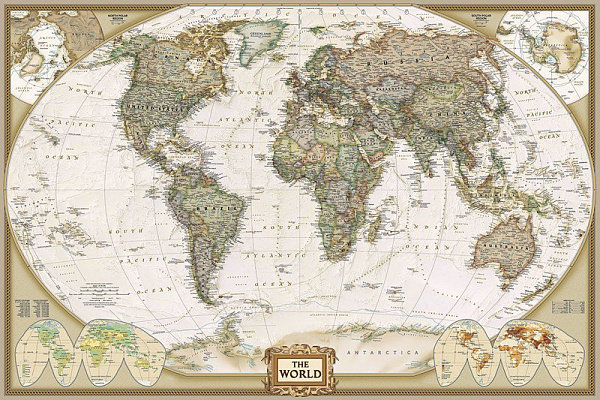 Картина Сучасна карта світу - Карта світу на стіну 