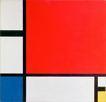 Картина Композиция с красным синим и желтым - Мондриан Пит 