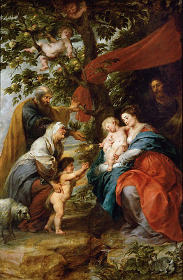 Картина Святое семейство под яблоней - Рубенс Питер Пауль 