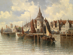 Вид на портовый город