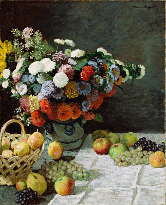 Картина Квіти та фрукти - Натюрморт 