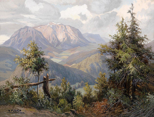 Картина Вид на Альпы - Флиер Карл 