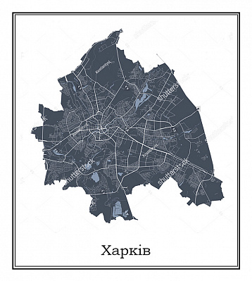 Картина Карта Харькова 2 - Карты на стену 