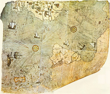 Картина Часть старой карты - Карты на стену 