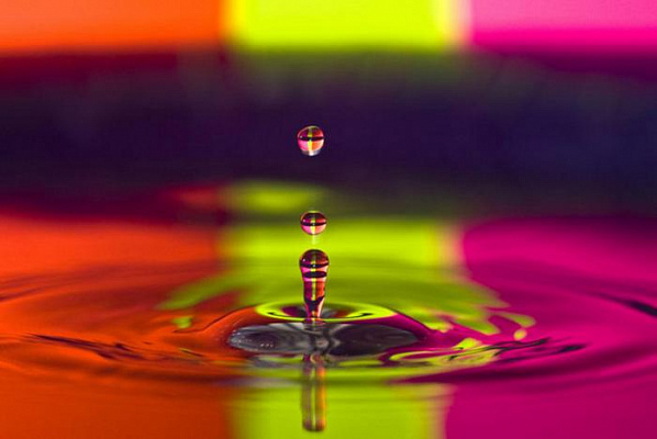 Картина Разноцветные круги на воде - Природа 