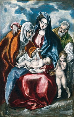 Картина Святое семейство со св.Анной и юным Иоанном Крестителем (Вашингтон, Нац. галерея) - Эль Греко 