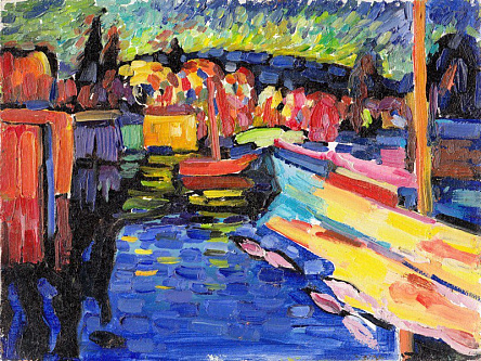 Осенний пейзаж с лодками