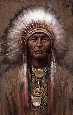 Картина Вождь племени - Мужские национальные 