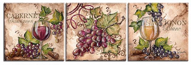Картина Вино та виноград - Квадратні 