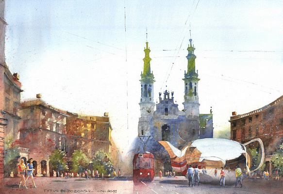Картина Бжозовски Т. - Площадь спасения - Акварели 