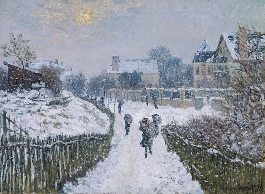 Картина Бульвар Сен-Дені Аржантей, зима - Моне Клод 