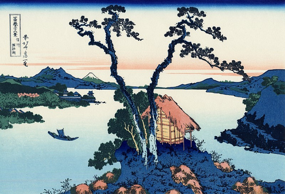 Картина Озеро Сува у провінції Сінано - Японський живопис 