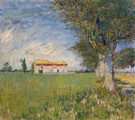 Картина Фермерский дом в поле пшеницы - Ван Гог Винсент 
