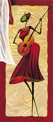 Картина Девушка с гитарой - Гарри Лиф 
