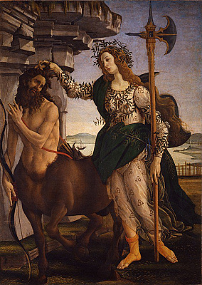 Картина Паллада и кентавр - Боттичелли Сандро 