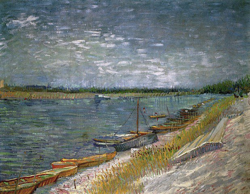 Картина Вид реки с лодки - Ван Гог Винсент 