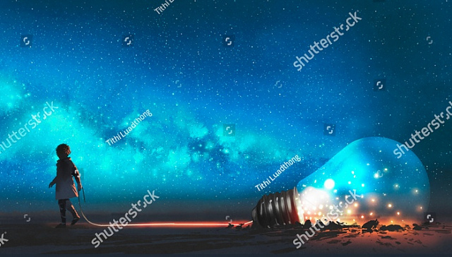 Картина Лампочка та космос - Космос 