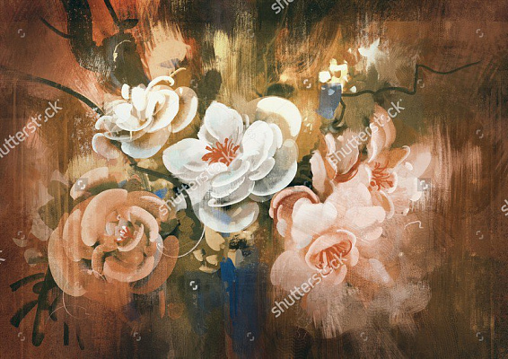 Картина Букет с розами - Луатонг Тити 