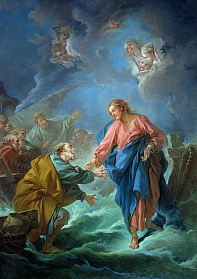Картина Святой Пётр, приглашённый ходить по воде  - Буше Франсуа 