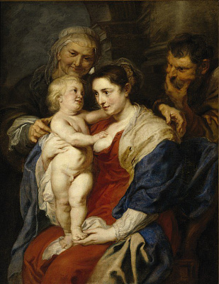 Картина Святое семейство со св.Анной - Рубенс Питер Пауль 