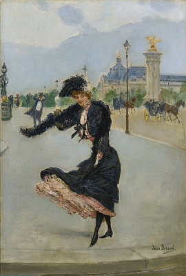 Картина Жінка на мосту Олександра III - Беро Жан 