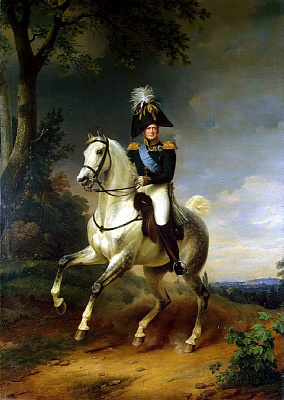 Картина Александр I на коне - Мужские старинные 