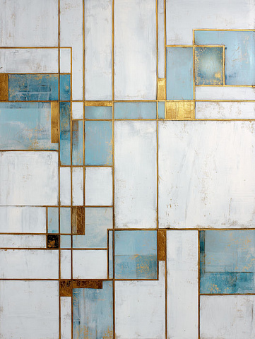 Абстрактная композиция с белым и голубым 3