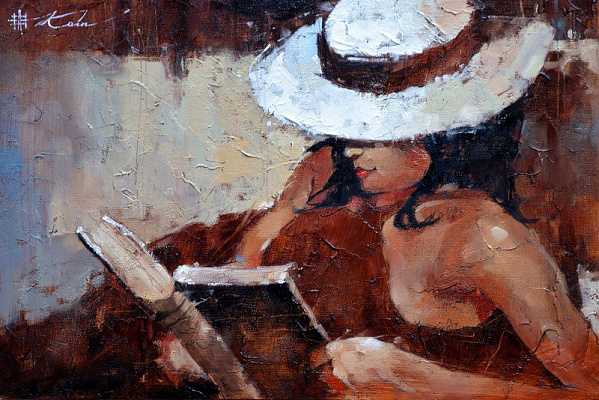 Картина Девушка в шляпе - Кон Андре  