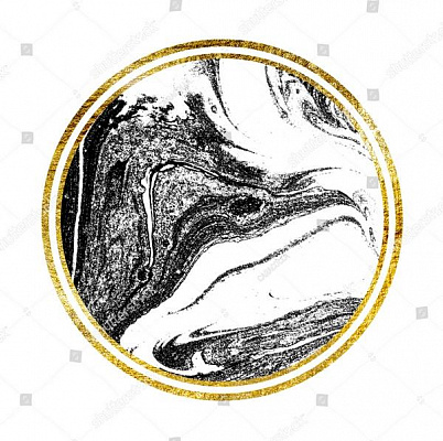 Картина Чорне мармурове коло - Караколла арт 