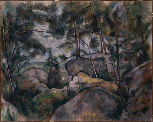 Картина Скелі у лісі Фонтебло - Сезан Поль 