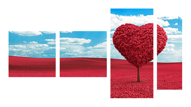 Картина Червоне дерево кохання - З чотирьох частин 