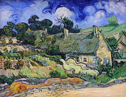 Картина Дома с соломенными крышами - Ван Гог Винсент 
