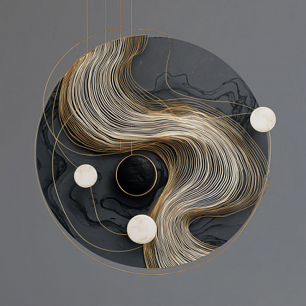 Абстракция с золотыми линиями