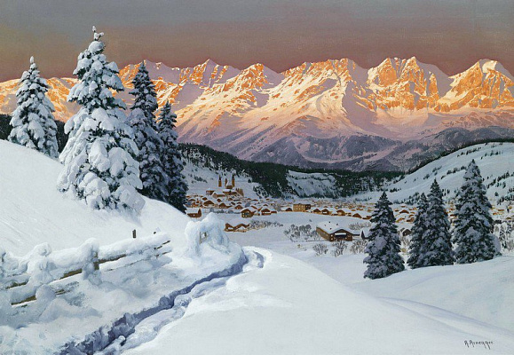 Картина Зимние Альпы - Арнеггер Алоиз 