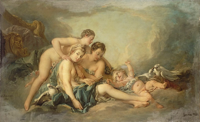 Картина Венера обезоруживает Амура  - Буше Франсуа 