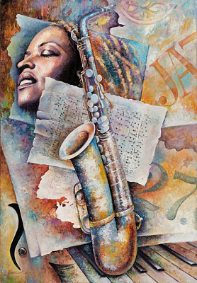 Картина Дівчина і саксофон - Гаррі Ліф 