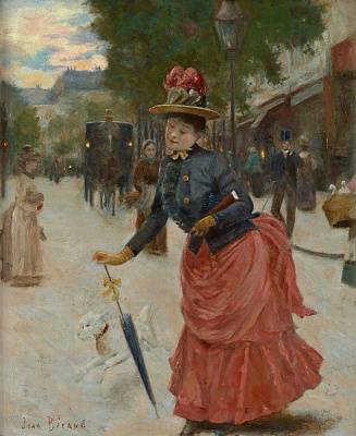 Картина Елегантна дама на бульварі - Беро Жан 