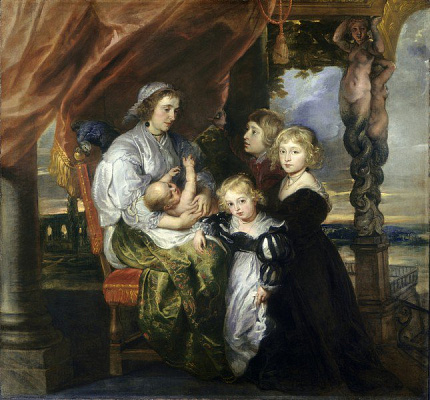 Картина Дебора Кіп, дружина сера Бальтазар Жерб'є, та її діти - Рубенс Пітер Пауль 