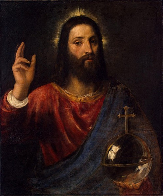 Картина Христос Вседержитель - Вечеллио Тициан 