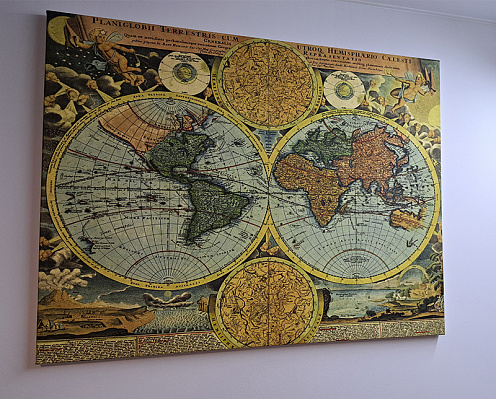 Картина Старовинна карта світу. Готова - Зі знижкою 