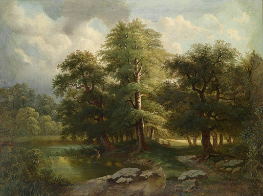 Картина Олени в лесу - Калам Александр 