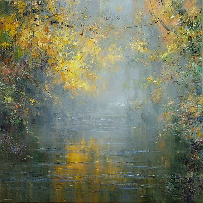 Картина Осенние листья, долина Wolfscote  - Престон Рекс 