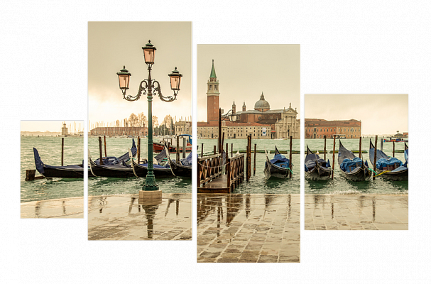Картина Венецианский причал - Из четырех частей 