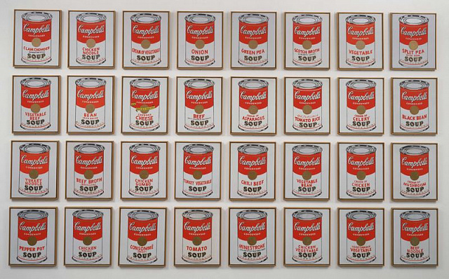 Картина 32 банки супа - Уорхол Энди 
