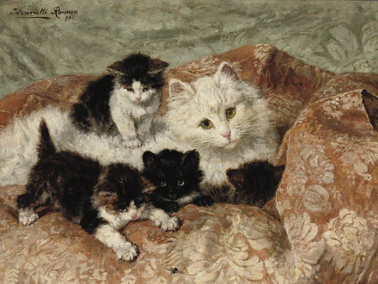 Картина Кошки и муха - Роннер-Книп Генриетта 
