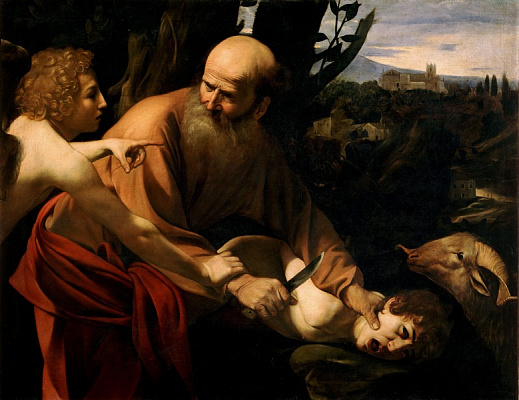 Картина Приношение Исаака в жертву Богу Авраамом - Караваджо Микеланджело  
