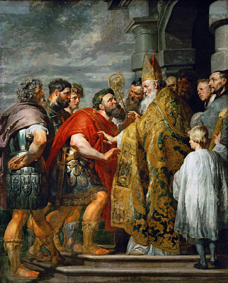 Картина Св.Амвросий и император Феодосий - Рубенс Питер Пауль 